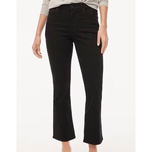 J. Crew Factory Mid Rise Flare Cropped Jeans Black Sz 26 BT057